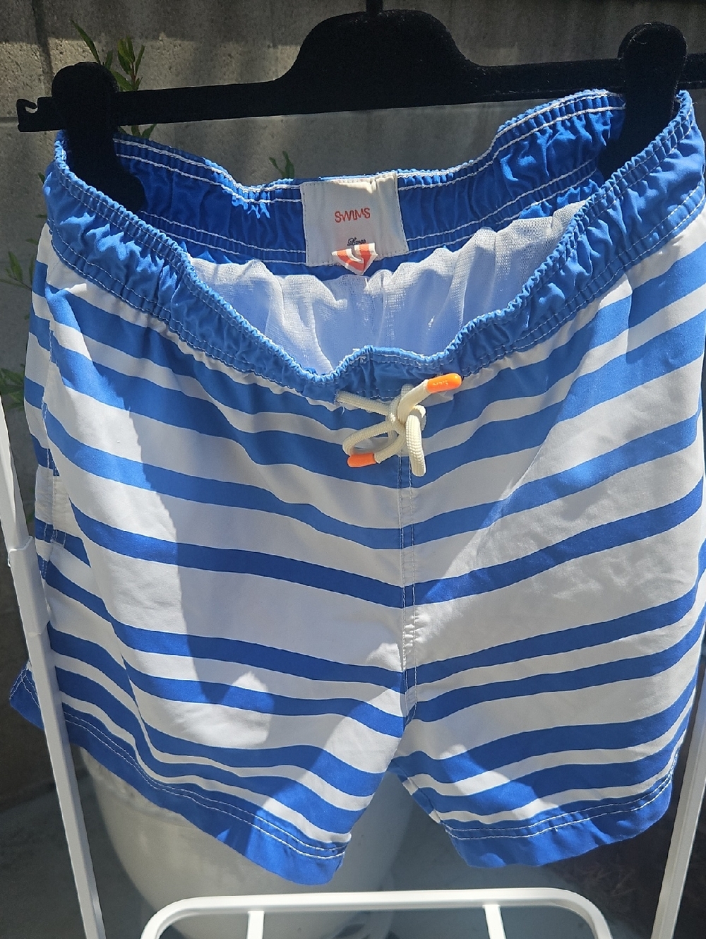 Swims Blue and White Striped Swim Trunks